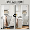 SoBuy BZR124-W Colonne de Salle de Bain avec Panier à Linge Amovible – 40 cm, Blanc