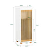 SoBuy BZR126-W Meuble à Linge Salle de Bain avec Panier Amovible – Porte en Bambou, 32×33×85 cm, Blanc