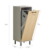 SoBuy BZR132-NG Meuble de Salle de Bain avec Panier à Linge – 31,5 cm, Pieds en Métal, Anti-Basculement, Gris Naturel