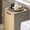 SoBuy BZR132-NG Meuble de Salle de Bain avec Panier à Linge – 31,5 cm, Pieds en Métal, Anti-Basculement, Gris Naturel