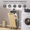 SoBuy BZR132-NG Meuble de Salle de Bain avec Panier à Linge – 31,5 cm, Pieds en Métal, Anti-Basculement, Gris Naturel