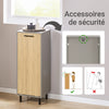SoBuy BZR132-NG Meuble de Salle de Bain avec Panier à Linge – 31,5 cm, Pieds en Métal, Anti-Basculement, Gris Naturel