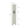 SoBuy BZR137-GR Colonne Salle de Bain Vert et Blanc 167 cm avec Sac à Linge Pliable, Porte, Étagère Réglable et Compartiment Ouvert – Pieds Métal, 30 cm de Profondeur