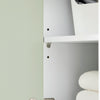 SoBuy BZR137-GR Colonne Salle de Bain Vert et Blanc 167 cm avec Sac à Linge Pliable, Porte, Étagère Réglable et Compartiment Ouvert – Pieds Métal, 30 cm de Profondeur