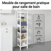 SoBuy BZR14-W Meuble Colonne de Salle de Bain Étagère Debout Armoire Haute Étagère de Rangement à 6 Niveaux - L30cm x P30cm x H139cm