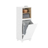SoBuy BZR146-W Meuble Bas de Salle de Bain, Armoire de Rangement Salle de Bain, Meuble Demi-Colonne sur Pied, Placard WC Étro