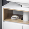 SoBuy BZR148-W Meuble Sous Lavabo de Salle de Bain, Meuble Sous Vasque à 2 Portes