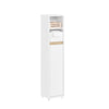 SoBuy BZR151-W Meuble de Salle de Bain pour Espaces Étroits - Armoire Meuble de Rangement Compact avec Étagère Réglable et Ti