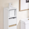 SoBuy BZR151-W Meuble de Salle de Bain Ultra-Étroit avec Étagère Réglable et Tiroir Repositionnable – L20×P20×H96 cm, Charge 30 kg, PB/MDF E1, Blanc