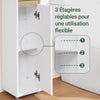 SoBuy BZR151-W Meuble de Salle de Bain Ultra-Étroit avec Étagère Réglable et Tiroir Repositionnable – L20×P20×H96 cm, Charge 30 kg, PB/MDF E1, Blanc
