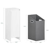 SoBuy BZR154-W Petit Meuble Salle de Bain avec Panier à Linge – Meuble WC Rangement 30x30x87 cm avec Porte Abattante, Design Moderne Blanc, Idéal pour Buanderie