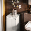 SoBuy BZR154-W Petit Meuble Salle de Bain avec Panier à Linge – Meuble WC Rangement 30x30x87 cm avec Porte Abattante, Design Moderne Blanc, Idéal pour Buanderie