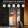 SoBuy BZR155-W Meuble Colonne Salle de Bain avec Panier à Linge – Armoire Haute Étroit avec Portes et Étagères Ouvertes – Meuble Rangement WC Blanc 60x30x171cm