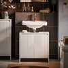 SoBuy BZR157-W Meuble sous Lavabo avec Étagères Ajustables, Résistant à l’Humidité, pour Salle de Bain et WC, Rangement Optimisé – L60×P30×H61 cm, MDF, Blanc