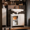 SoBuy BZR157-W Meuble sous Lavabo avec Étagères Ajustables, Résistant à l’Humidité, pour Salle de Bain et WC, Rangement Optimisé – L60×P30×H61 cm, MDF, Blanc