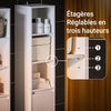 SoBuy BZR158-W Colonne Salle de Bain avec Panier à Linge et Étagères Réglables, Gain de Place, pour Salle de Bain et WC, Compact – L30×P30×H170 cm, MDF, Blanc