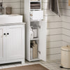 SoBuy BZR160-W Colonne Salle de Bain 20x180x20 cm, Petit Meuble Rangement WC, Meuble Salle de Bain avec Portes, Tiroir, Étagères, Armoire Haute Gain de Place
