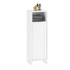 SoBuy BZR161-W Meuble Salle de Bain avec Panier à Linge Armoire de Salle de Bain avec Sac Amovible & Pieds protégés par Silic