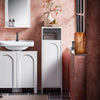 SoBuy BZR161-W Meuble Salle de Bain avec Panier à Linge, Sac Amovible, Format Compact, pour Salle de Bain et WC, Rangement Optimisé – L30×P30×H97 cm, Blanc