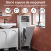 SoBuy BZR161-W Meuble Salle de Bain avec Panier à Linge, Sac Amovible, Format Compact, pour Salle de Bain et WC, Rangement Optimisé – L30×P30×H97 cm, Blanc