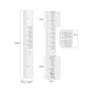 SoBuy BZR167-GW Colonne Salle de Bain avec 1 Tiroir, 2 Portes, 5 Compartiments Ouverts et Étagères Réglables, Gain de Place – L20×P20×H180 cm, Blanc Brillant