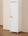 SoBuy BZR167-GW Colonne Salle de Bain avec 1 Tiroir, 2 Portes, 5 Compartiments Ouverts et Étagères Réglables, Gain de Place – L20×P20×H180 cm, Blanc Brillant