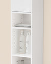 SoBuy BZR167-GW Colonne Salle de Bain avec 1 Tiroir, 2 Portes, 5 Compartiments Ouverts et Étagères Réglables, Gain de Place – L20×P20×H180 cm, Blanc Brillant
