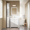 SoBuy BZR167-GW Colonne Salle de Bain avec 1 Tiroir, 2 Portes, 5 Compartiments Ouverts et Étagères Réglables, Gain de Place – L20×P20×H180 cm, Blanc Brillant