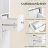 SoBuy BZR167-GW Colonne Salle de Bain avec 1 Tiroir, 2 Portes, 5 Compartiments Ouverts et Étagères Réglables, Gain de Place – L20×P20×H180 cm, Blanc Brillant