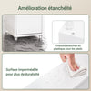 SoBuy BZR167-GW Colonne Salle de Bain avec 1 Tiroir, 2 Portes, 5 Compartiments Ouverts et Étagères Réglables, Gain de Place – L20×P20×H180 cm, Blanc Brillant