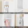 SoBuy BZR167-GW Colonne Salle de Bain avec 1 Tiroir, 2 Portes, 5 Compartiments Ouverts et Étagères Réglables, Gain de Place – L20×P20×H180 cm, Blanc Brillant