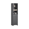 SoBuy BZR17-DG Colonne Salle de Bain Meuble Salle de Bain Rangement avec Armoire et 3 Étagères Ouvertes, Petit Meuble Compact