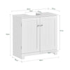 SoBuy BZR18-II-W Meuble sous Vasque 60 cm – Découpe Siphon, Rangement Gain de Place, Blanc