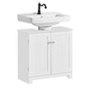 SoBuy BZR18-II-W Meuble sous Vasque 60 cm – Découpe Siphon, Rangement Gain de Place, Blanc