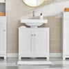 SoBuy BZR18-II-W Meuble sous Vasque 60 cm – Découpe Siphon, Rangement Gain de Place, Blanc