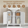 SoBuy BZR18-II-W Meuble sous Vasque 60 cm – Découpe Siphon, Rangement Gain de Place, Blanc