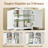 SoBuy BZR18-II-W Meuble sous Vasque 60 cm – Découpe Siphon, Rangement Gain de Place, Blanc