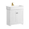 SoBuy BZR18-W Meuble sous lavabo Salle de Bain –Meuble sous Vasque avec Portes et étagère réglable – Meuble de Rangement de S