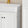 SoBuy BZR18-W Meuble sous Lavabo avec Étagère Réglable, Format Compact, pour Salle de Bain et WC, Rangement Optimisé, Pratique – L60×P29×H60 cm, MDF, Blanc