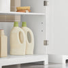 SoBuy BZR18-W Meuble sous Lavabo avec Étagère Réglable, Format Compact, pour Salle de Bain et WC, Rangement Optimisé, Pratique – L60×P29×H60 cm, MDF, Blanc