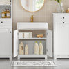 SoBuy BZR18-W Meuble sous Lavabo avec Étagère Réglable, Format Compact, pour Salle de Bain et WC, Rangement Optimisé, Pratique – L60×P29×H60 cm, MDF, Blanc