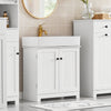 SoBuy BZR18-W Meuble sous Lavabo avec Étagère Réglable, Format Compact, pour Salle de Bain et WC, Rangement Optimisé, Pratique – L60×P29×H60 cm, MDF, Blanc