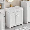 SoBuy BZR18-W Meuble sous Lavabo avec Étagère Réglable, Format Compact, pour Salle de Bain et WC, Rangement Optimisé, Pratique – L60×P29×H60 cm, MDF, Blanc