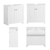 SoBuy BZR18-W Meuble sous Lavabo avec Étagère Réglable, Format Compact, pour Salle de Bain et WC, Rangement Optimisé, Pratique – L60×P29×H60 cm, MDF, Blanc