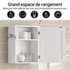 SoBuy BZR19-W Armoire Murale Salle de Bain avec Étagères Réglables, pour Salle de Bain et WC, Rangement Optimisé, Usage Quotidien – L40×P23×H52 cm, Bois, Blanc