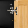 SoBuy BZR202-SCH Meuble sous Lavabo avec Découpe Siphon, Étagère Réglable et Portes en Bambou – L60×P30×H70 cm, MDF E1, Pieds Métal, Noir