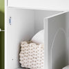 SoBuy BZR207-W Colonne de Salle de Bain avec Tiroir, Étagères Réglables et Placard – L42×P30×H93 cm, Charge 37 kg, MDF E1, Blanc