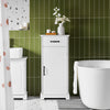 SoBuy BZR207-W Colonne de Salle de Bain avec Tiroir, Étagères Réglables et Placard – L42×P30×H93 cm, Charge 37 kg, MDF E1, Blanc