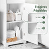 SoBuy BZR207-W Colonne de Salle de Bain avec Tiroir, Étagères Réglables et Placard – L42×P30×H93 cm, Charge 37 kg, MDF E1, Blanc