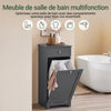 SoBuy BZR21-II-DG Meuble Salle de Bain avec Panier à Linge, 1 Tiroir et 1 Panier, Pliable, pour Salle de Bain et WC, Rangement Optimisé – L40×P38×H90 cm, Gris